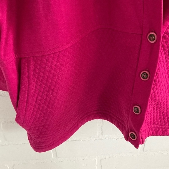 Vintage Pink Cardigan 1980 Quilted Fuschia 4 Buttons Relaxed fit with pockets !! - Picture 6 of 8